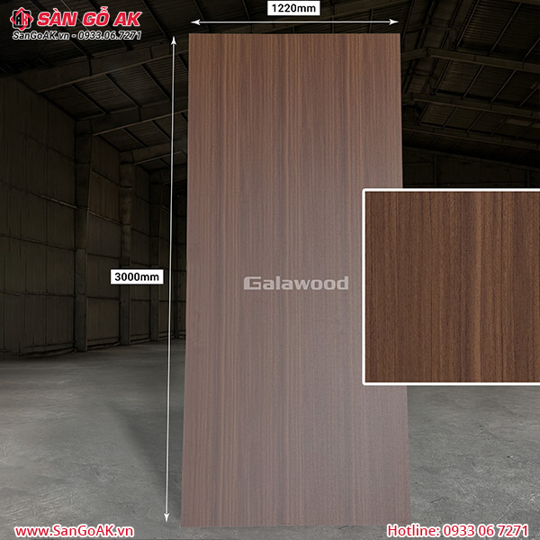 Tấm ốp than tre vân gỗ chống xước nâu walnut Galawood G-708